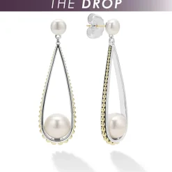 Two-Tone<LAGOS Two-Tone Pearl Tear Drop Earrings