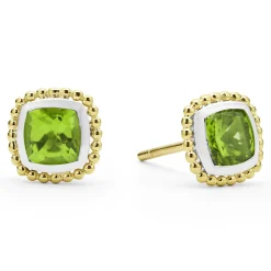 Gemstones<LAGOS Two-Tone Peridot Stud Earrings