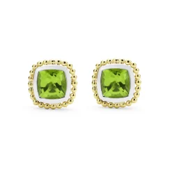 Gemstones<LAGOS Two-Tone Peridot Stud Earrings
