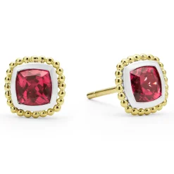Gemstones<LAGOS Two-Tone Rhodolite Garnet Stud Earrings