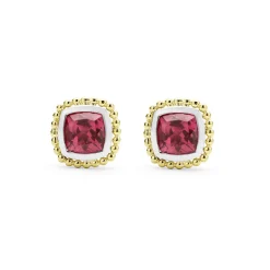 Gemstones<LAGOS Two-Tone Rhodolite Garnet Stud Earrings