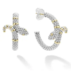 Hoop Earrings<LAGOS Two-Tone Snake Hoop Earrings