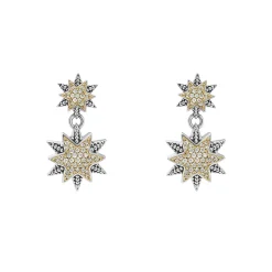 Diamonds<LAGOS Two-Tone Star Diamond Drop Earrings