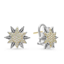 Two-Tone<LAGOS Two-Tone Star Diamond Earrings