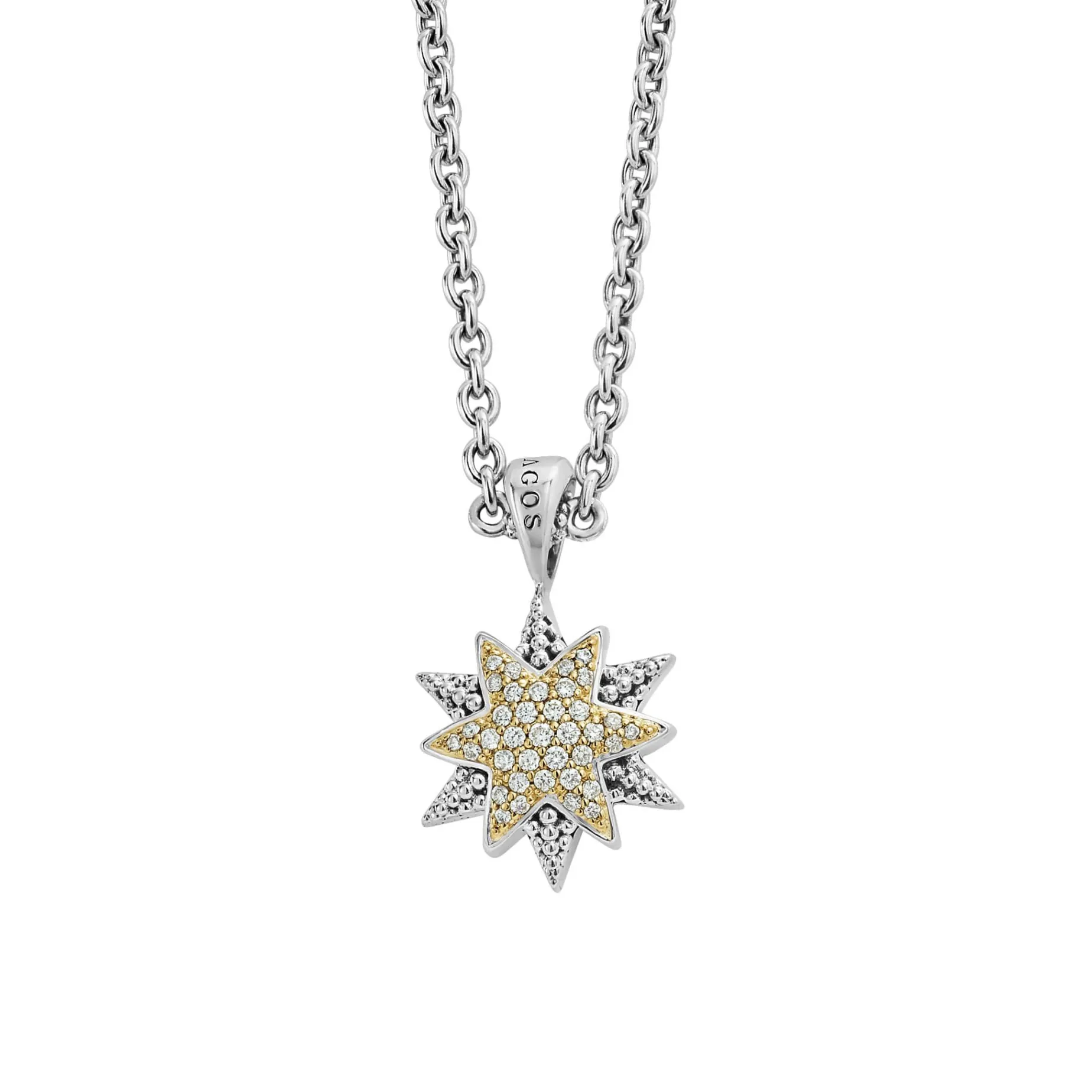 Two-Tone<LAGOS Two-Tone Star Diamond Pendant Necklace