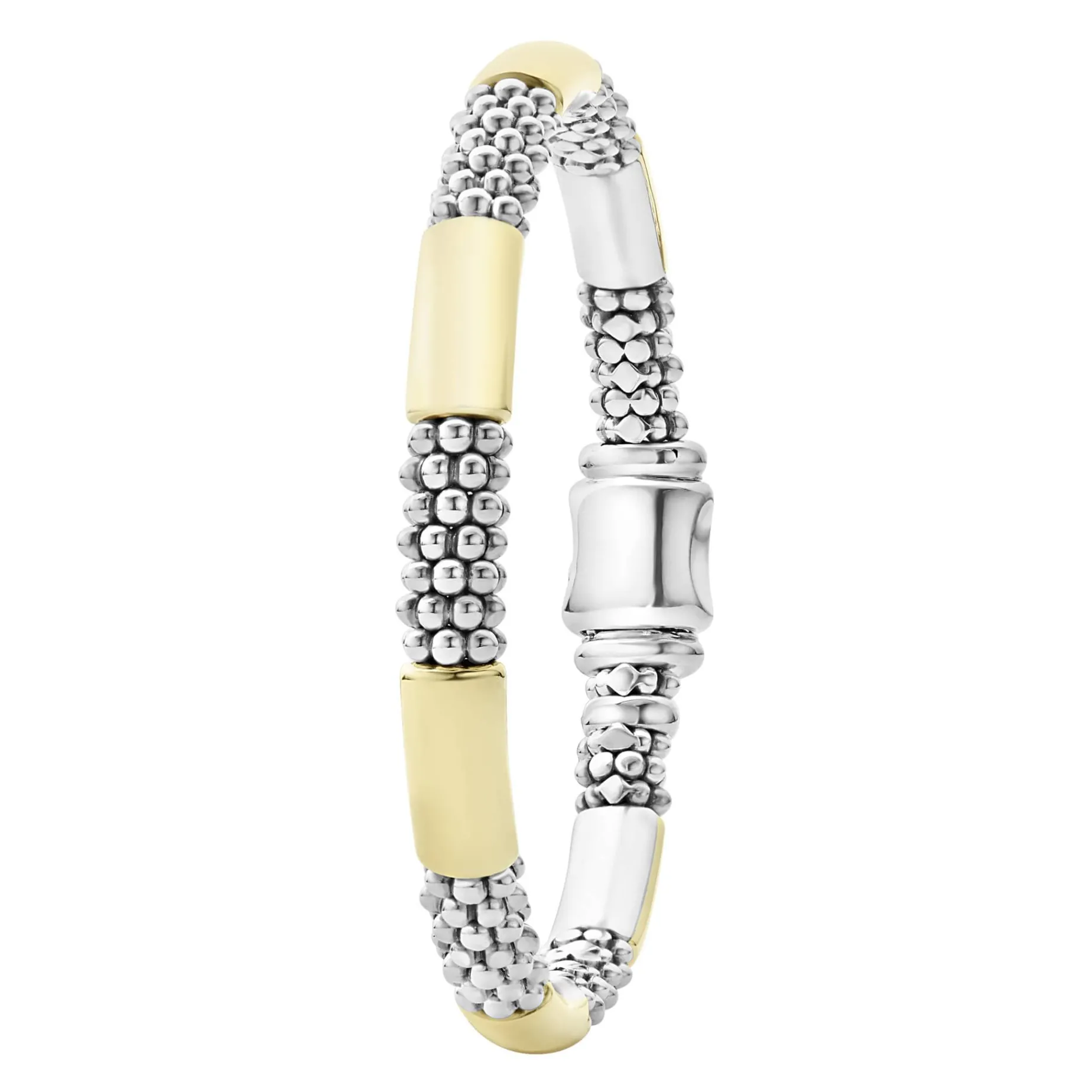 Two-Tone<LAGOS Two-Tone Station Caviar Bracelet | 6Mm