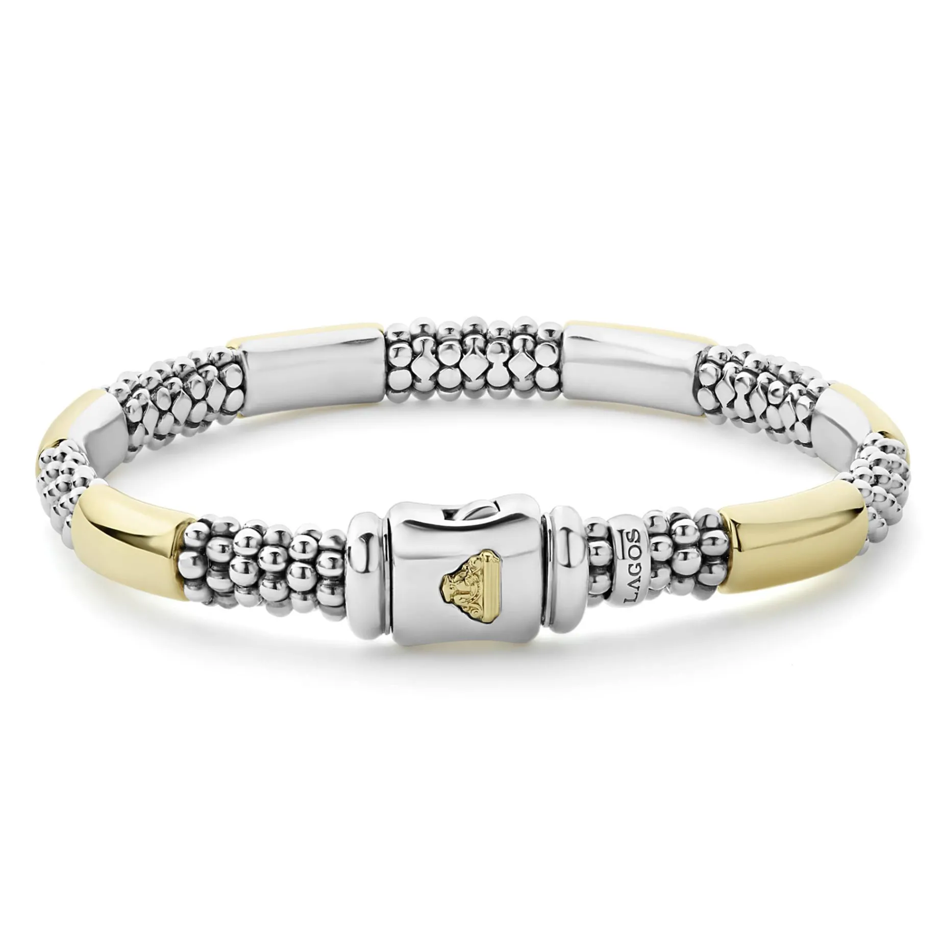 Two-Tone<LAGOS Two-Tone Station Caviar Bracelet | 6Mm