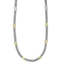 Two-Tone<LAGOS Two-Tone Station Caviar Necklace | 5Mm