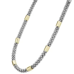 Two-Tone<LAGOS Two-Tone Station Caviar Necklace | 5Mm