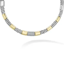 Diamonds<LAGOS Two-Tone Station Diamond Necklace