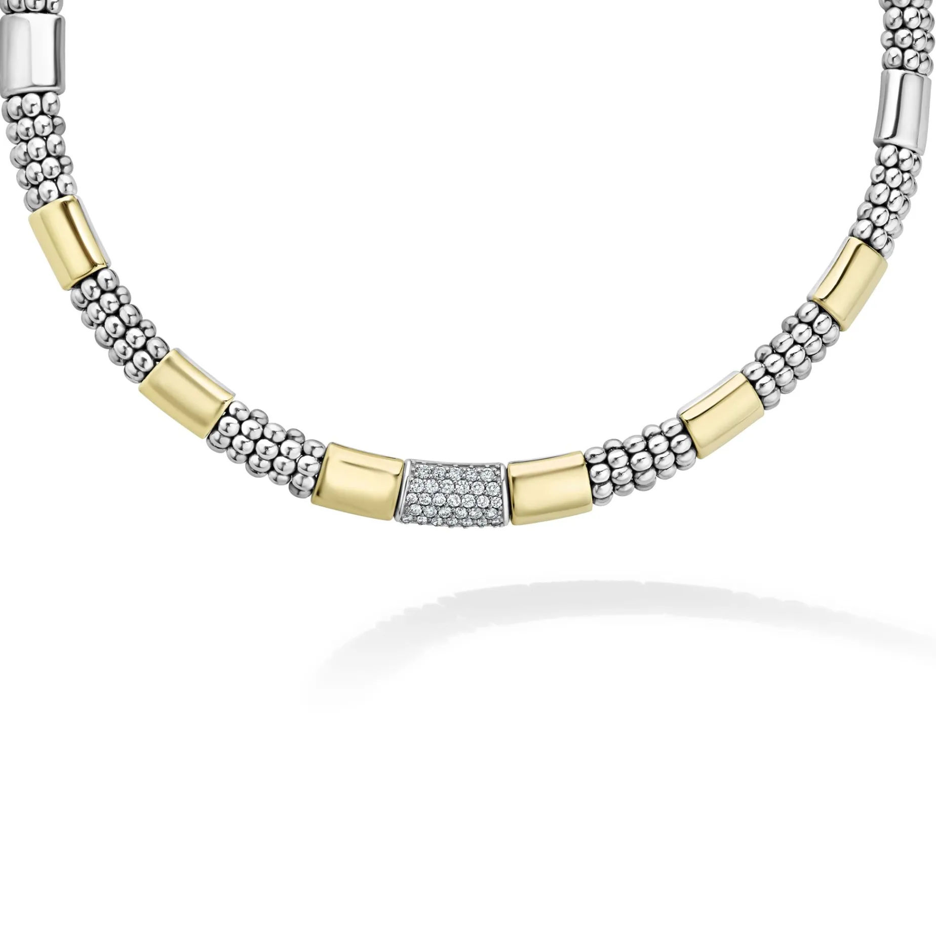 Diamonds<LAGOS Two-Tone Station Diamond Necklace