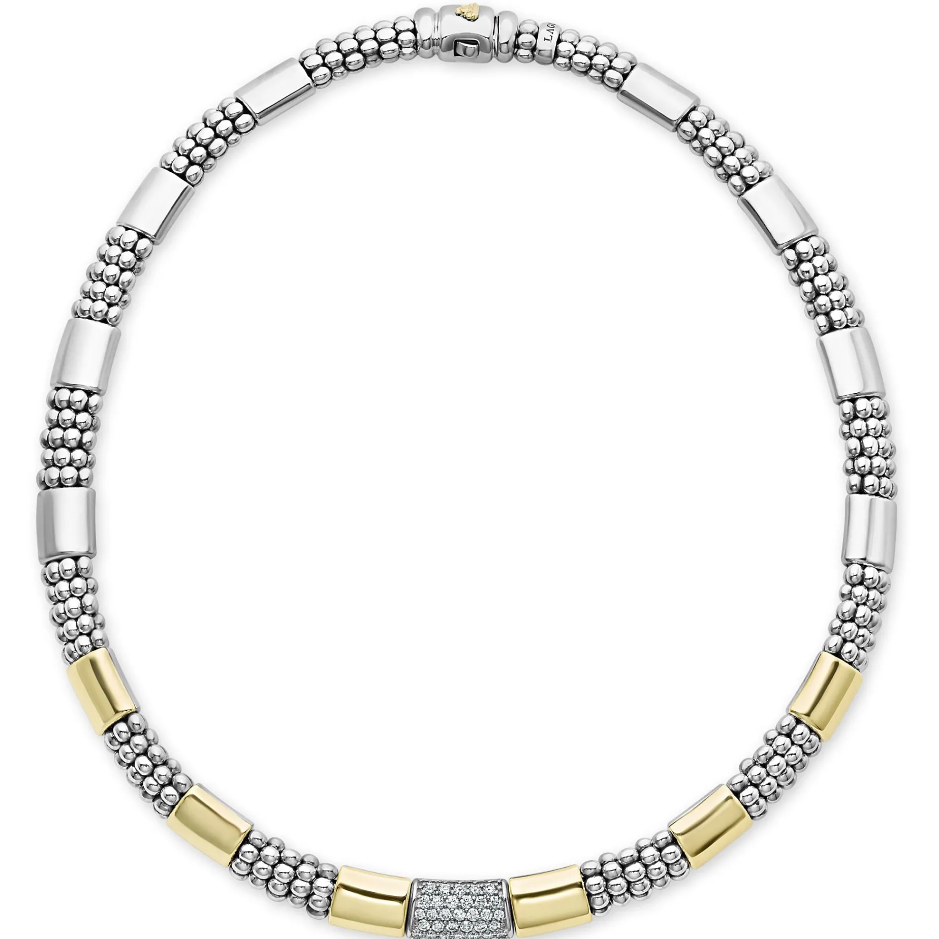 Diamonds<LAGOS Two-Tone Station Diamond Necklace