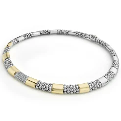 Diamonds<LAGOS Two-Tone Station Diamond Necklace
