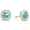 Two-Tone<LAGOS Two-Tone Swiss Blue Topaz Stud Earrings