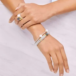 Silver<LAGOS Two-Tone Tahitian Black Pearl Caviar Bracelet | 9Mm