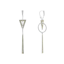 Two-Tone<LAGOS Two-Tone Triangle Circle Drop Earrings