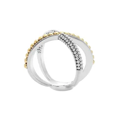Two-Tone<LAGOS Two-Tone X Beaded Ring
