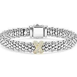 Two-Tone<LAGOS Two-Tone X Caviar Diamond Bracelet | 9Mm