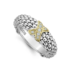 Caviar Rings<LAGOS Two-Tone X Caviar Diamond Ring