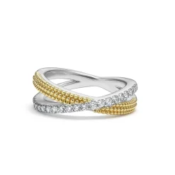 Diamonds<LAGOS Two-Tone X Diamond Ring