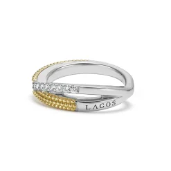 Diamonds<LAGOS Two-Tone X Diamond Ring