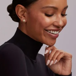 Two-Tone<LAGOS Two-Tone X Diamond Stud Earrings