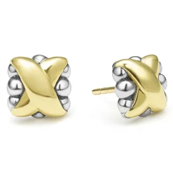 Two-Tone<LAGOS Two-Tone X Stud Earrings