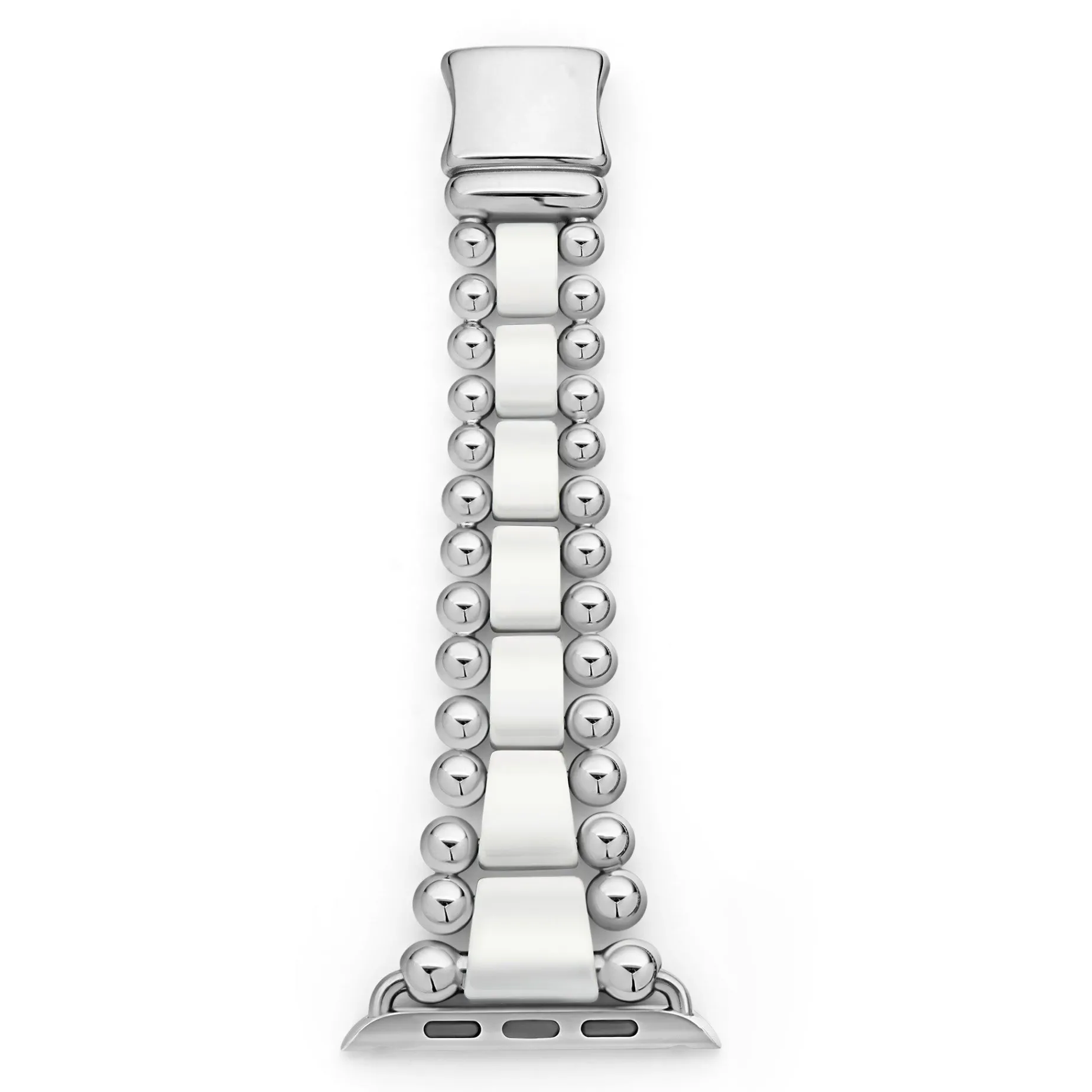 Watch Bands<LAGOS White Ceramic And Stainless Steel Watch Bracelet-42-49Mm