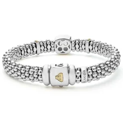 Two-Tone<LAGOS White Topaz Caviar Bracelet | 9Mm