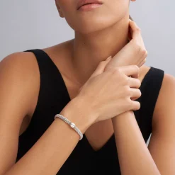 Two-Tone<LAGOS White Topaz Caviar Bracelet | 6Mm