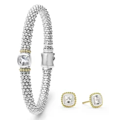 Two-Tone<LAGOS White Topaz Caviar Gift Set