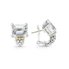 Two-Tone<LAGOS White Topaz Huggie Earring