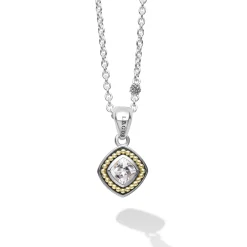 Two-Tone<LAGOS White Topaz Pendant Necklace