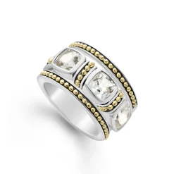 Two-Tone<LAGOS White Topaz Stacking Rings