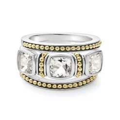 Two-Tone<LAGOS White Topaz Stacking Rings