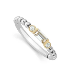Diamonds<LAGOS White Topaz Stacking Ring With Diamonds