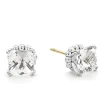 Silver<LAGOS White Topaz Stud Earrings