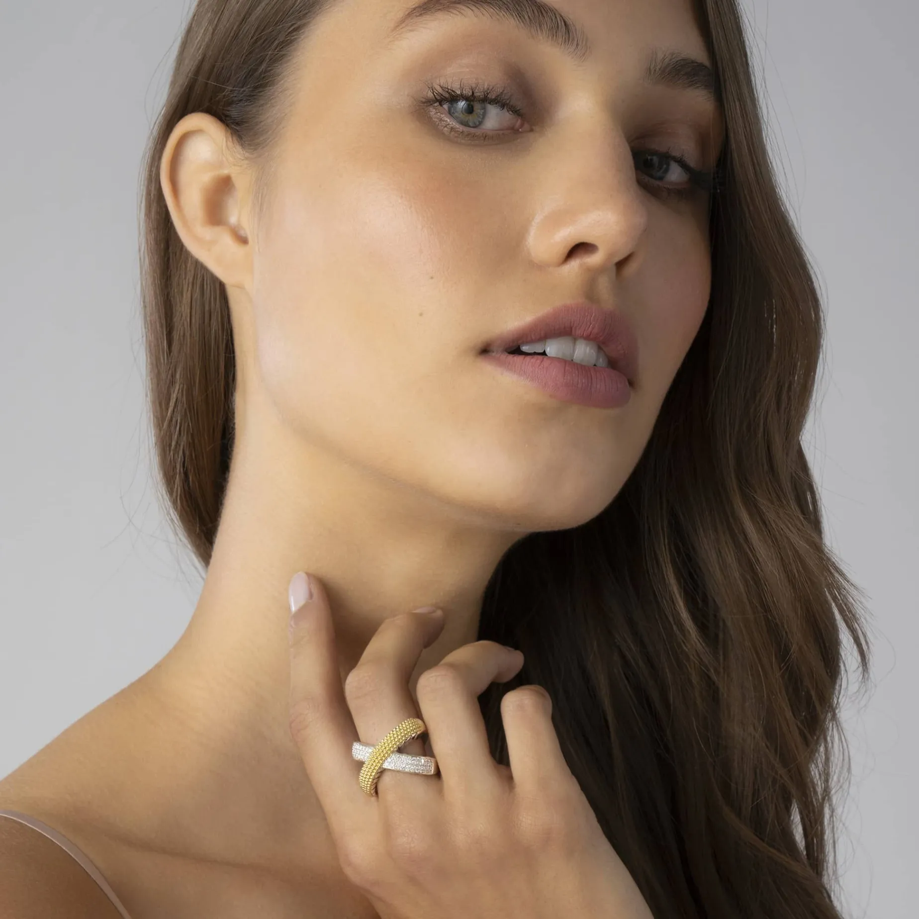 Two-Tone<LAGOS X Caviar Diamond Ring