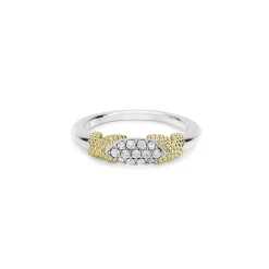 Two-Tone<LAGOS X Diamond Caviar Stacking Ring
