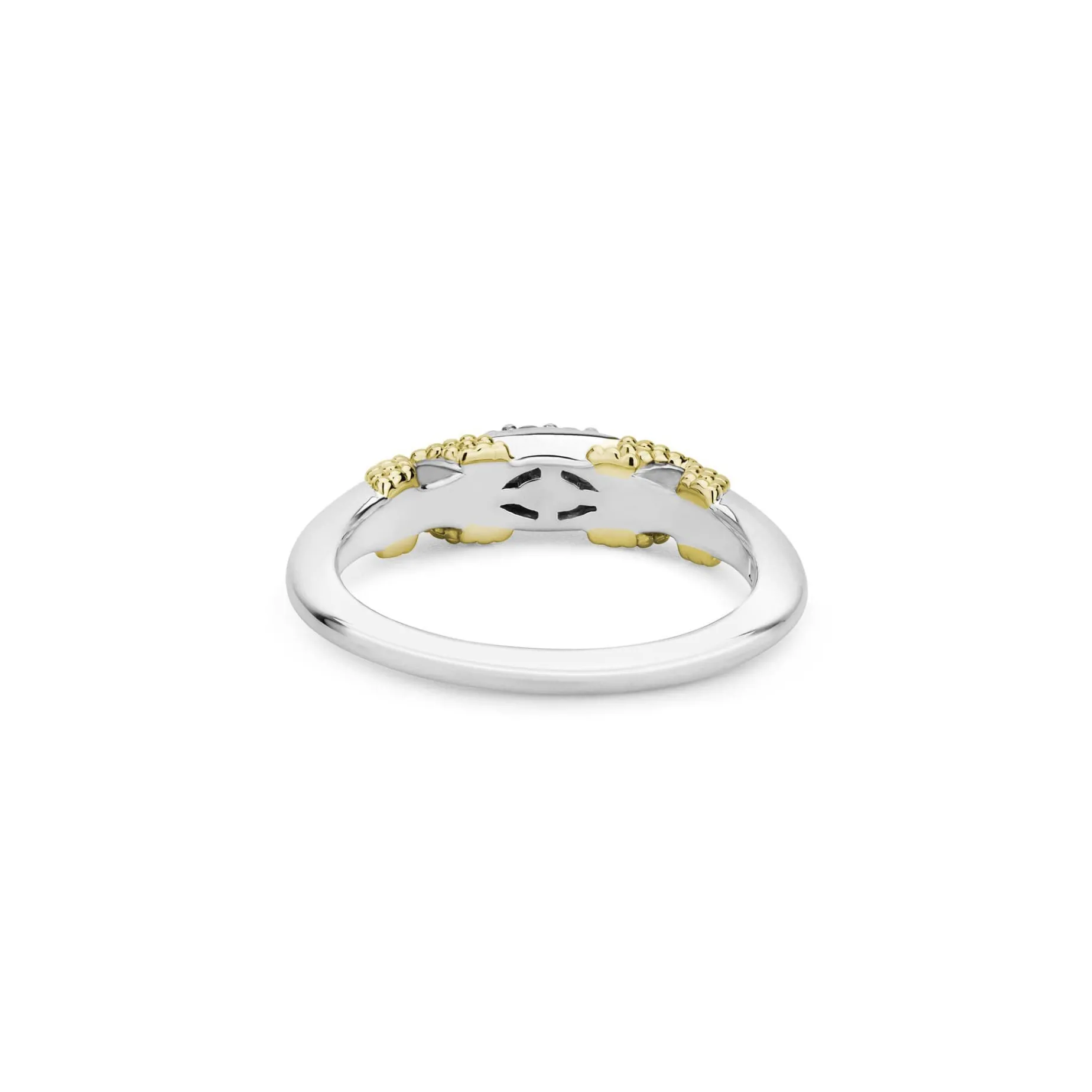 Two-Tone<LAGOS X Diamond Caviar Stacking Ring