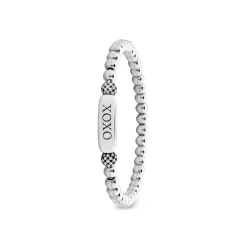 Silver<LAGOS Xoxo Station Stretch Bead Bracelet