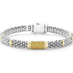 Two-Tone<LAGOS Yellow Sapphire Caviar Bracelet | 6Mm